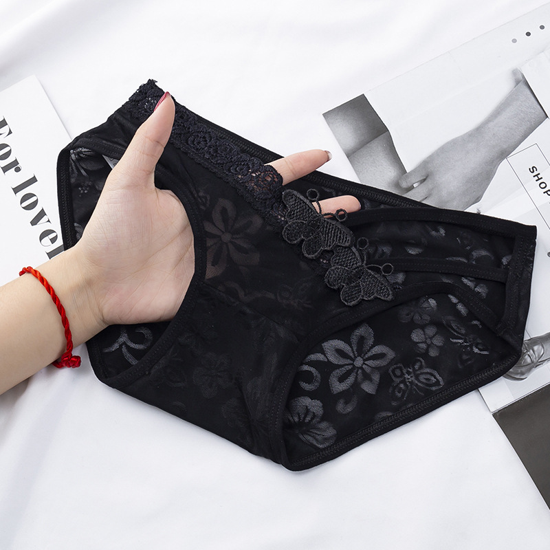 Picture of Spring and summer new underwear women's sexy women's underwear lace temptation low waist temptation briefs women's cotton crotch