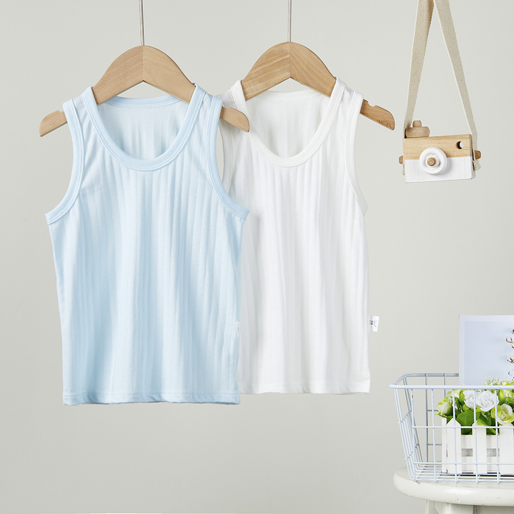 Picture of Children's Summer Vest Sling 2-Piece Boneless Cold Bottoming Shirt for Men and Women Baby Thin Sleeveless Air-Conditioned Home
