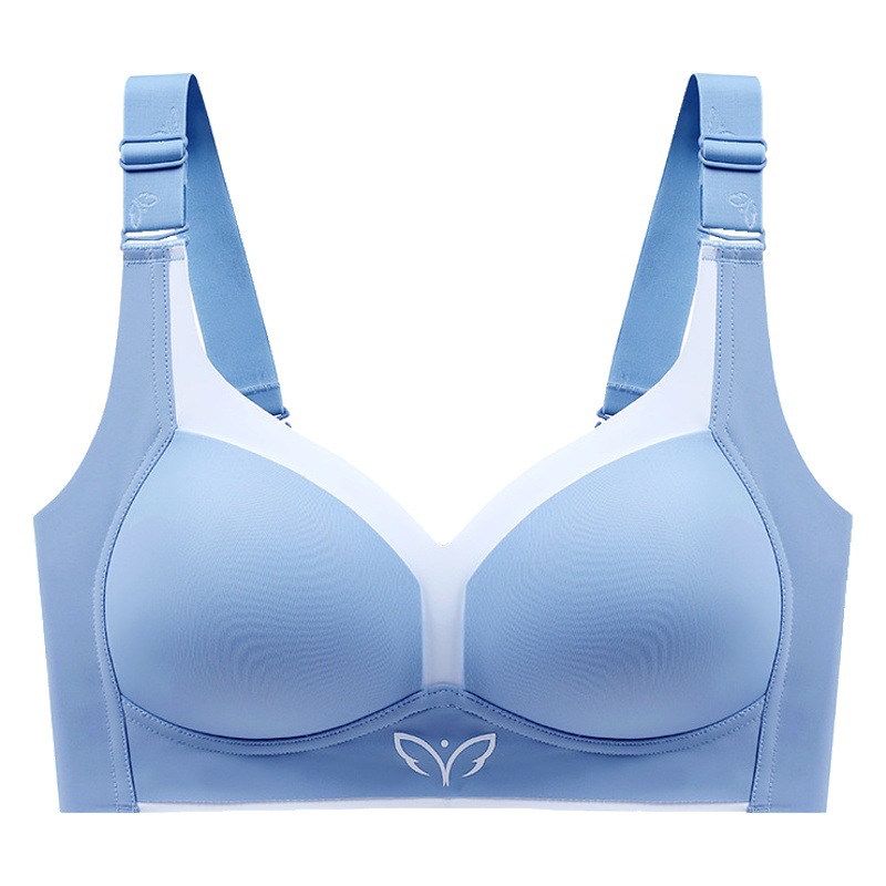 Thin Cup Large Size Smooth Seamless Full Cup Adjustable Underwear Women's Push-Up Anti-Sagging Bra Collapsing Breast Cover