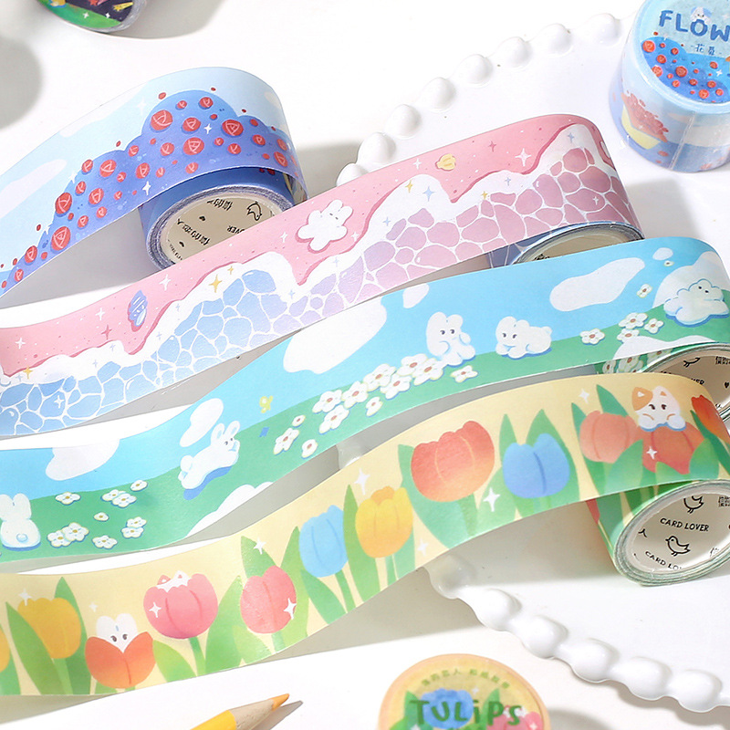 Letter Lover Washi Tape Today Lightly Summer Cute Korean Animal Cat Meteor Border Painting Scenery Material