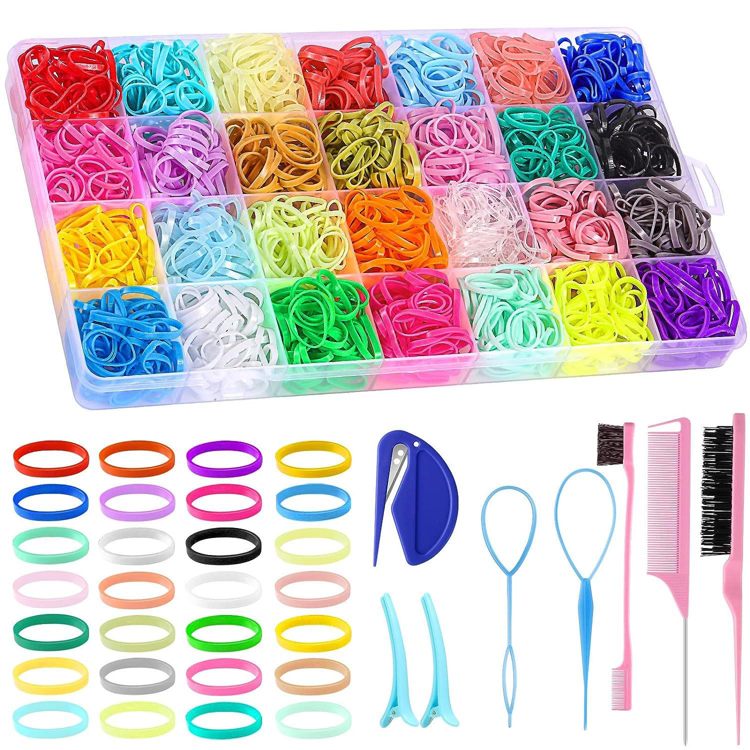 Picture of Cross-Border Hot Selling 28-Colorful Disposable Rubber Bands 28-Pack Does Not Hurt Hair Girls Candy-Colorfuled Hair Rings Colorfulful Small Hair Accessories