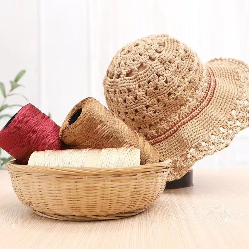 Mercerized Cotton and Linen Ice Silk Thread, Ice Strip Thread Wholesale, Crochet Shoes, Hats, Hand-Knitted Diiy Sun Hats, Wool Delivery