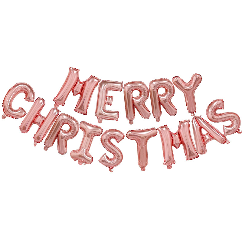 Picture of 16 inch Christmas balloon MERRYCHRISTMAS balloon Merry Christmas set cross border New Year decoration