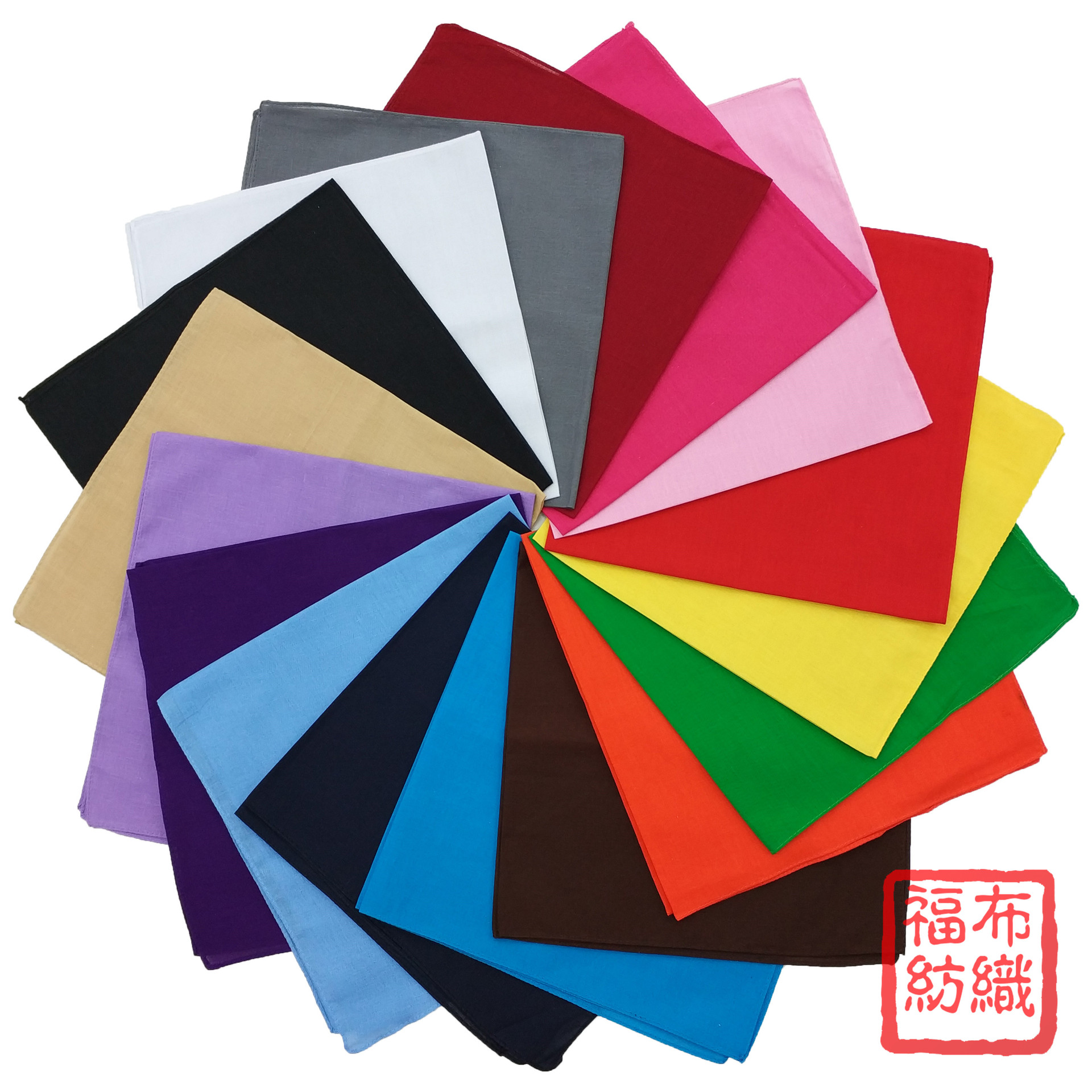 Pure Cotton Solid Color Hood Square Scarf Pure Cotton Classic Plain Color Hood Hair Band Accessories Pet Scarf Spot Customizable