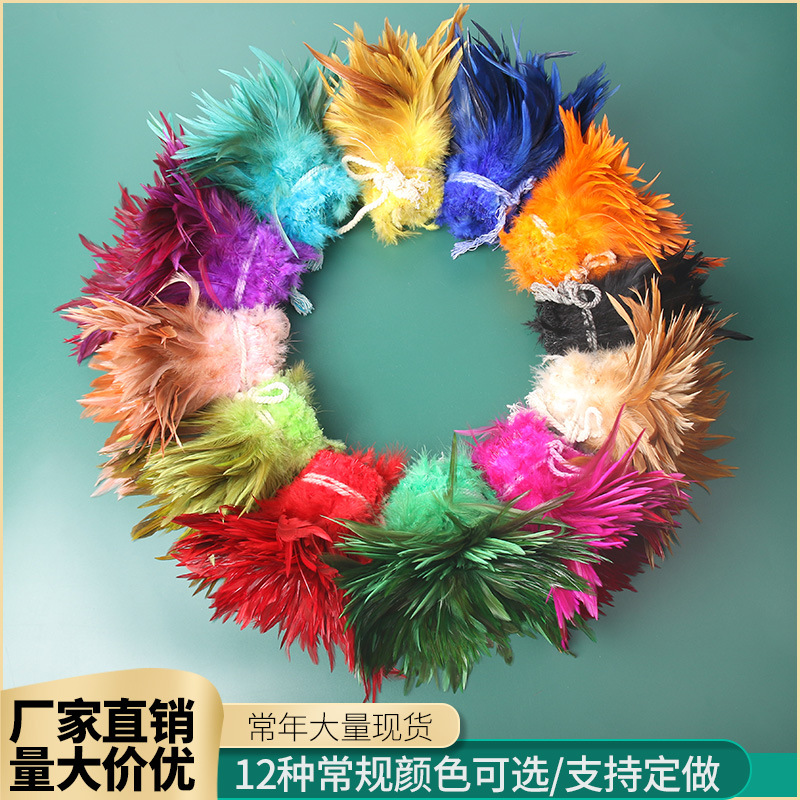 Wholesale color string red tip gradient feather DIY handmade clothing accessories dream catcher cat stick material