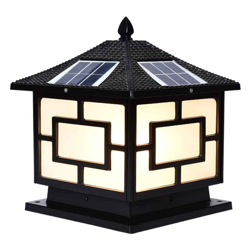 Solar Pillar Lamp Outdoor Waterproof Villa Garden Lamp Garden Wall Lamp Home Entrance LED Pillar Lamp