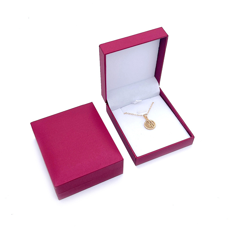 Rose Red Jewelry Packaging Box Pendant Box Leather-filling Paper Plastic Box Printing Pendant Jewelry Gold Storage Box Necklace Box
