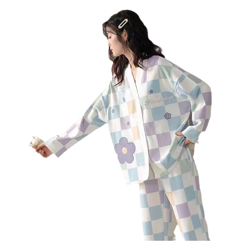 Pajamas Women's Spring and Autumn 2025 New Long Sleeve High-end Sense Cute Thin Outer Wear Home Clothes plus size suit