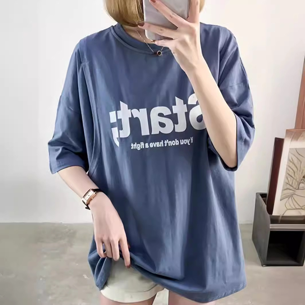 Summer New Style Pregnant Women Nursing Short-sleeved Mid-length T-shirt Loose Moon Clothing Nursing Top Dress Hot Mom Style