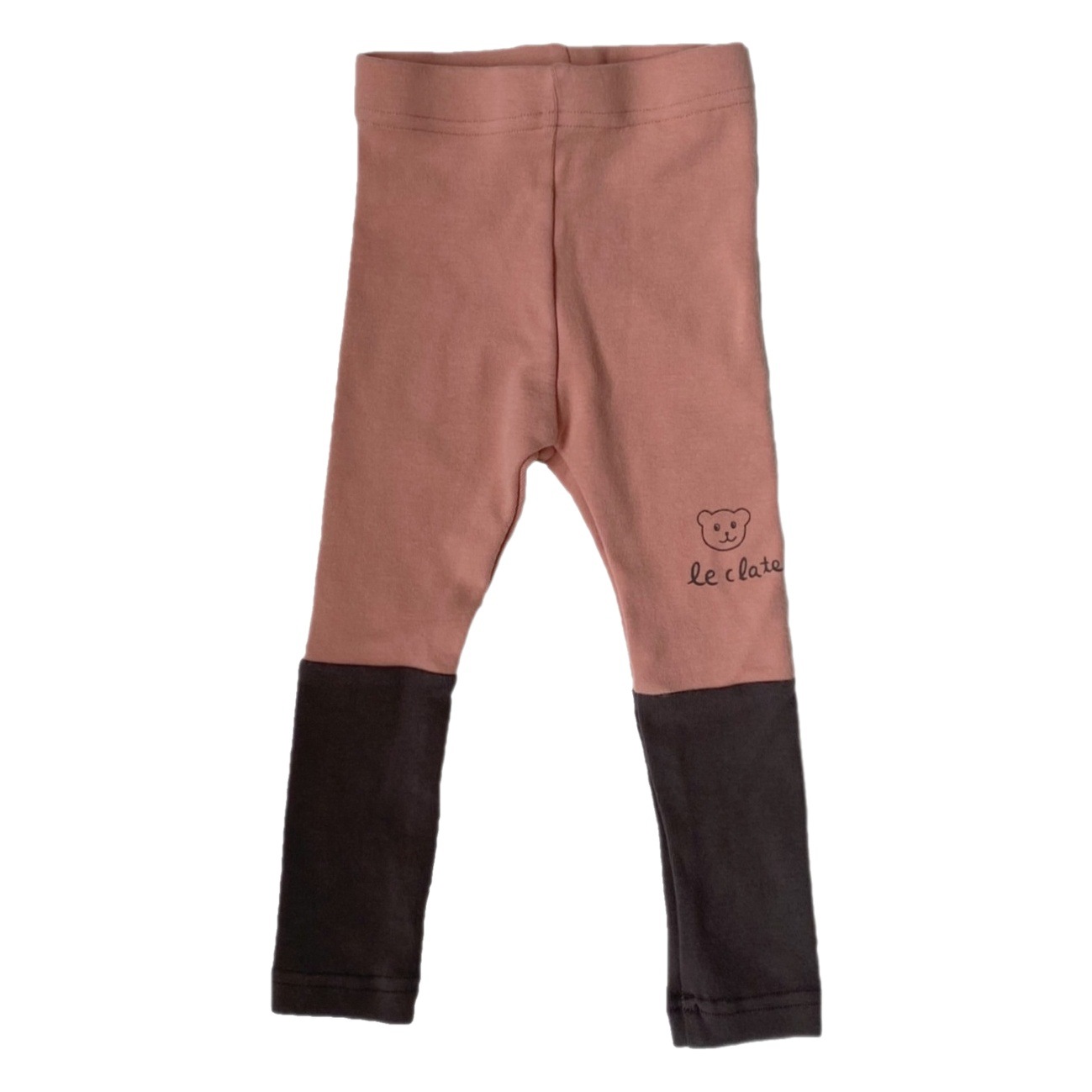 Gl-Kids Korean Style Autum New Kidsren's Bear Print Splicing Leggings for Baby Girls Cute Style Washed Pants