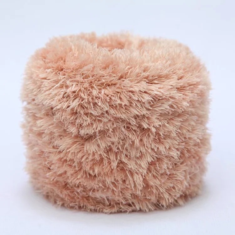 Picture of Crystal Coral Velvet Thick Thread Imitation Fur Scarf Hat Baby Baby Thread Hand-Knitted Wool Ball