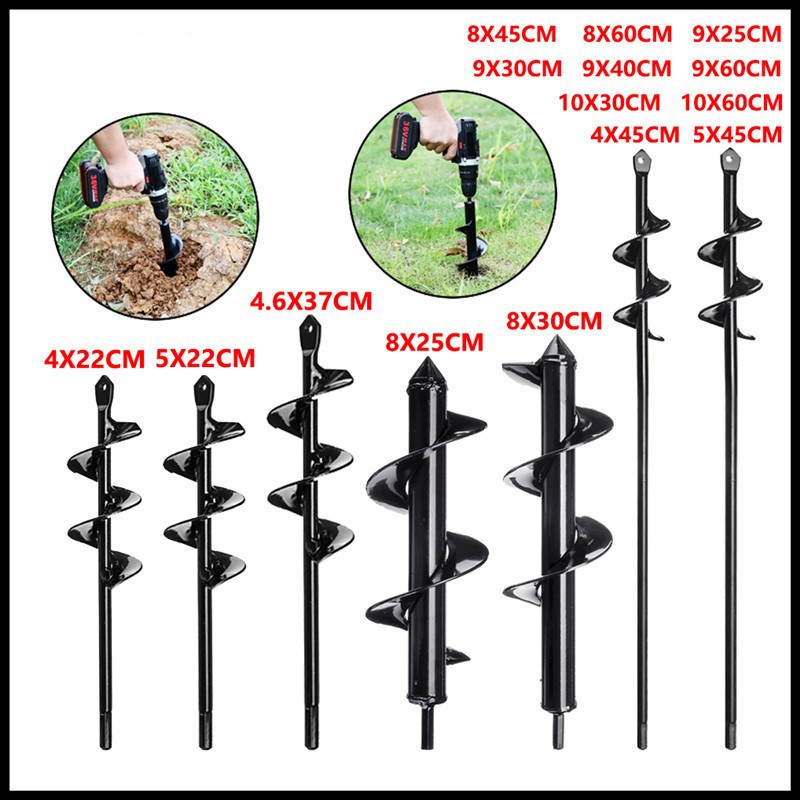 Picture of Wholesale ground drill supporting charging hand electric drill spiral rod twist garden vegetables flowers drill soil pit drill bit