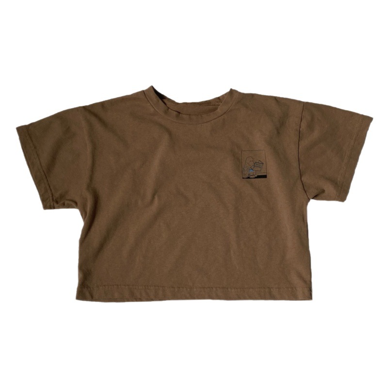 GL-kids Korean Style New Summer Children's Cartoon Printed Short-sleeved T-shirt for Men and Women Skin-friendly Washed Casual T-shirt