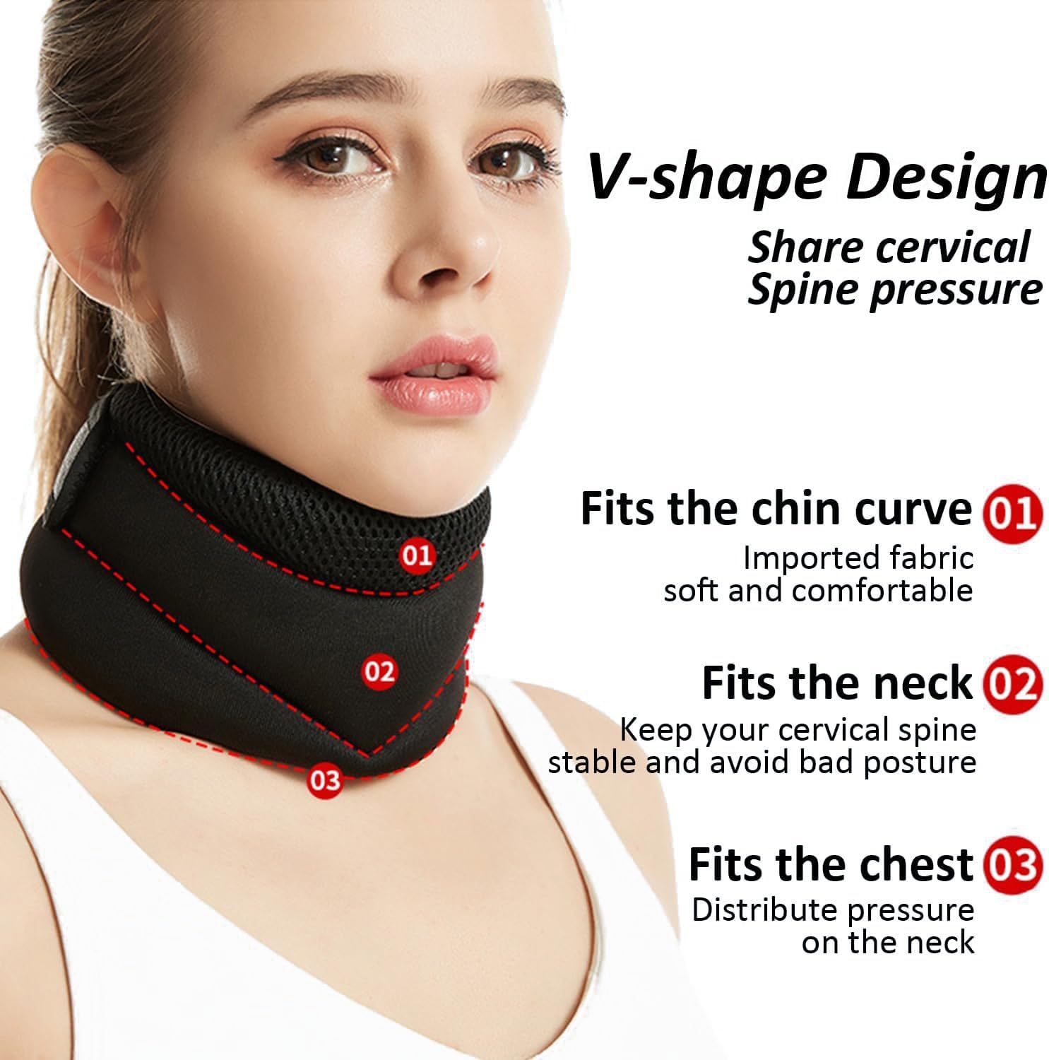Picture of Cross-border three-layer sponge neck protection breathable high-elastic anti-bow forward cervical neck decompression office neck protection collar