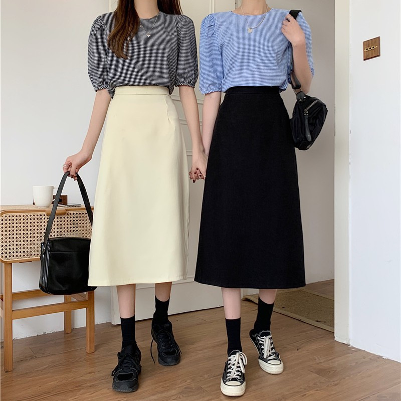 2023 New Autumn and Winter Retro High Waist Skirt Mid-length Age-reducing Trendy Fashionable Elegant A- line Hip Skirt
