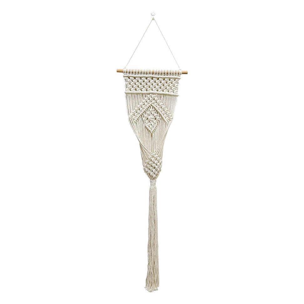 Nordic New Handmade Tapestry Cotton Rope Woven Hanging Basket Flower Pot Plant Net Bag Modern Bedroom Room Balcony Decoration