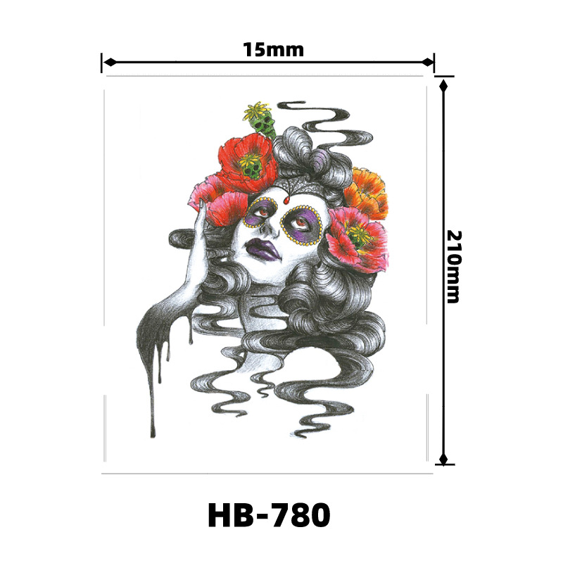 Picture of Factory wholesale tiger blood wolf head tattoo stickers to map custom small fresh English letters cartoon pattern stickers
