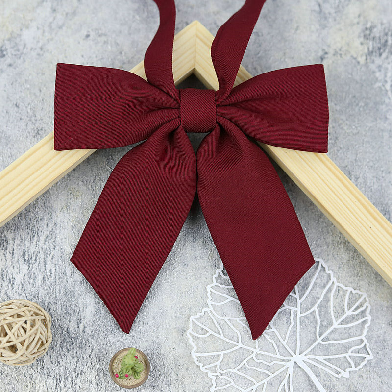 Picture of JK Uniform College Style Solid Color Female Student Bow Tie School Uniform Japanese Style Seikan Suit Bow Red Roots