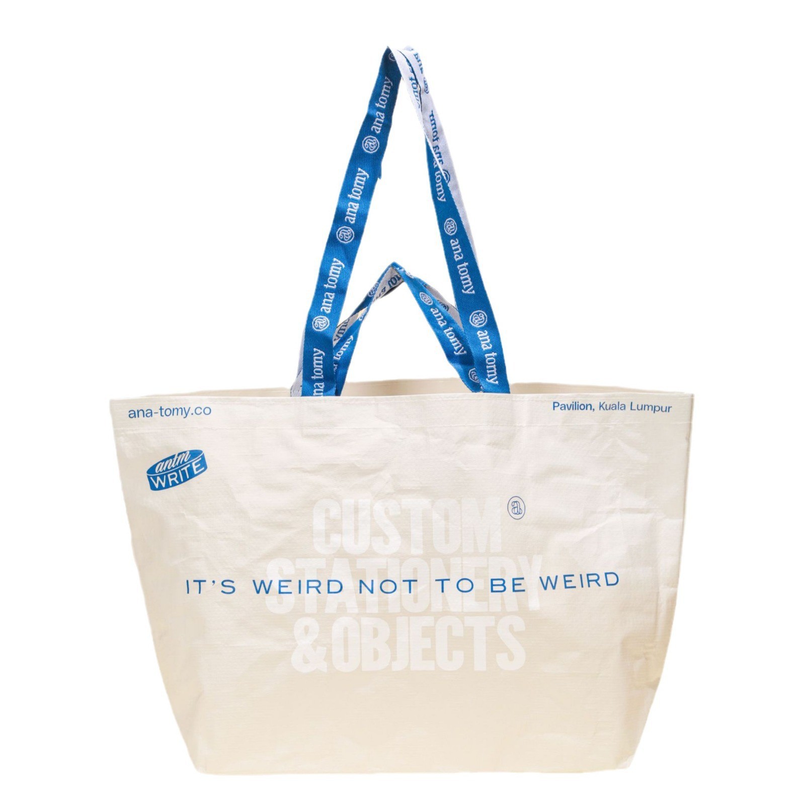 Woven tote bag printed logo film coated clothing store portable woven bag in stock plastic eco-friendly woven bag