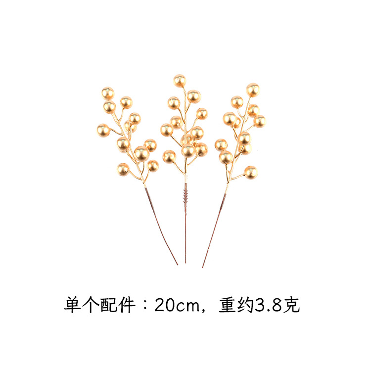 Picture of Christmas red fruit foam fruit simulation Holly golden fortune fruit Christmas Decorations Christmas tree decoration simulation Berry