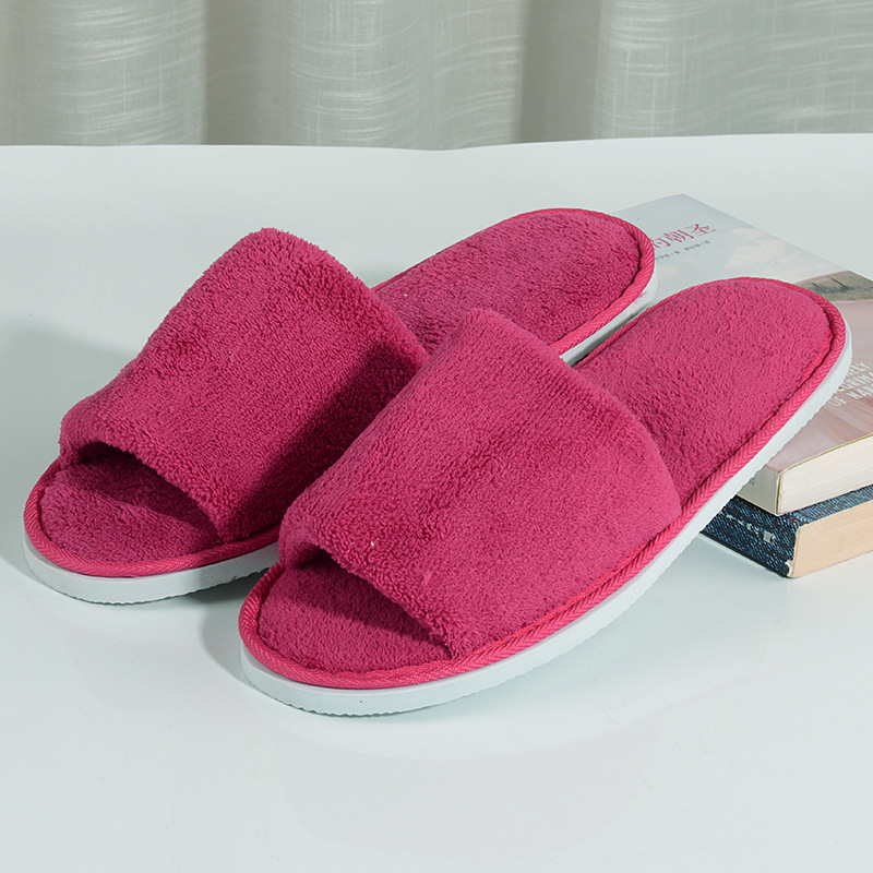 Picture of Hotel pure white coral velvet slippers thick bottom non-disposable home waiting slippers 009