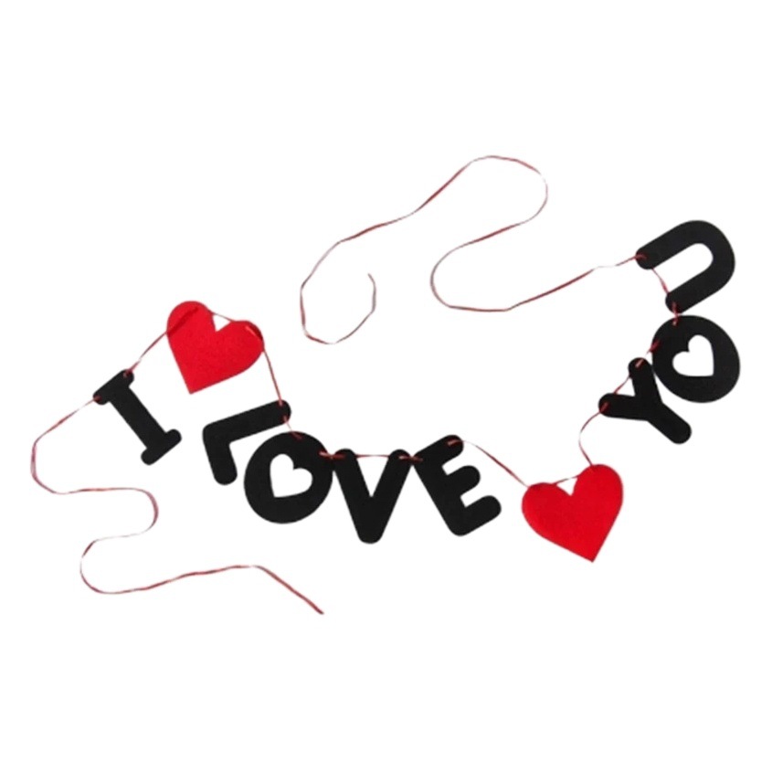 New felt Garland Valentine's Day love ILOVEYOU letters couple party decoration hanging decoration engagement scene