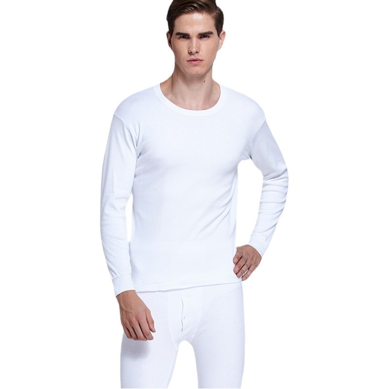 Picture of Men's Pure Cotton Autumn Clothes and Pants Thin Cotton Sweater Youth All Cotton Basic All Cotton Underwear Men's Warm suit Winter