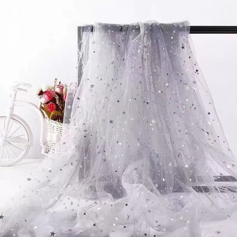 Picture of Can be used for cutting star and moon yarn sequins cloth net red yarn soft veil mesh gauze hand gift decorative gauze star yarn