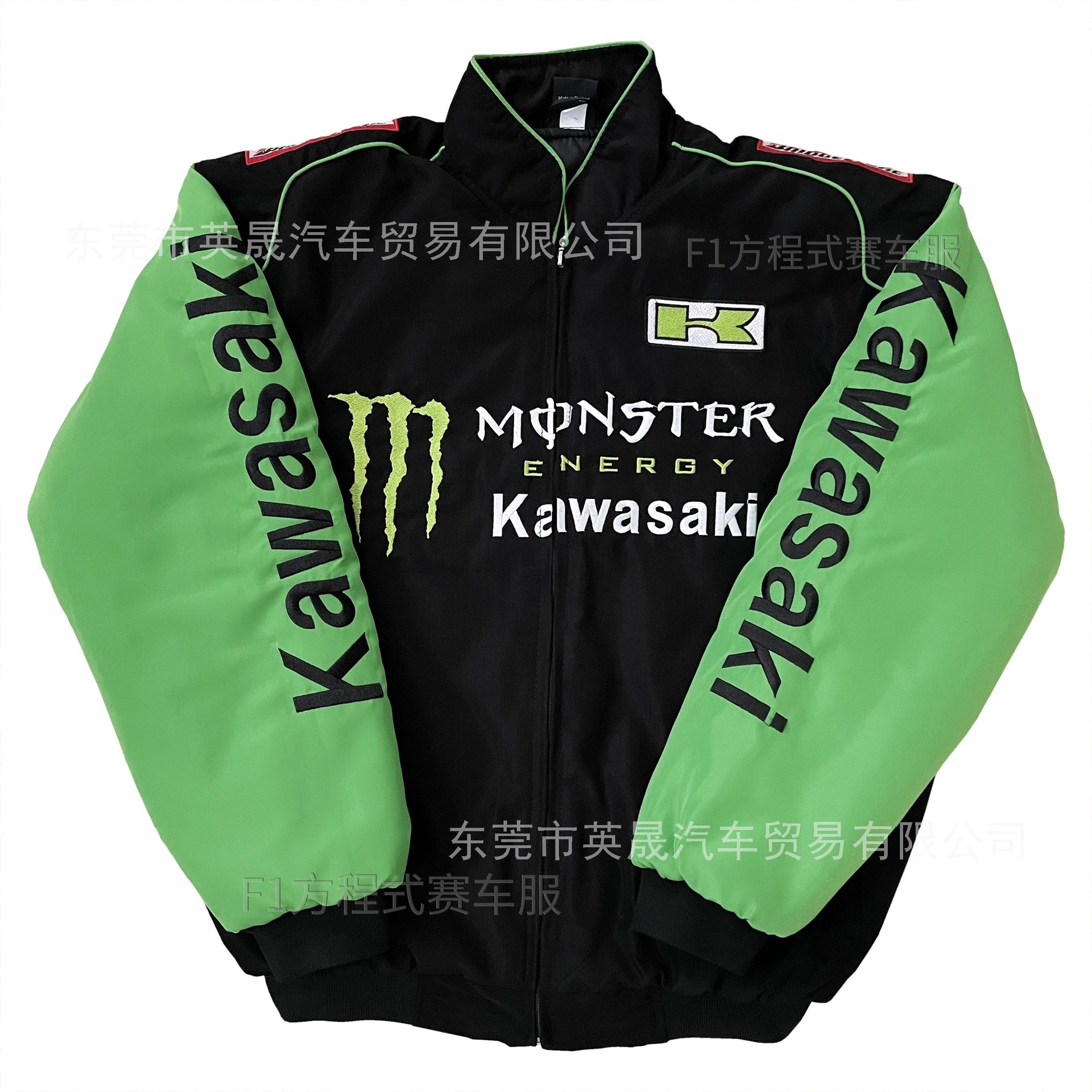 F1 Racing Suit Kawasaki Locomotive Team Ghost Claw Heavy Industry Embroidery Retro Motorcycle Riding Cotton Jacket Casual Jacket Men