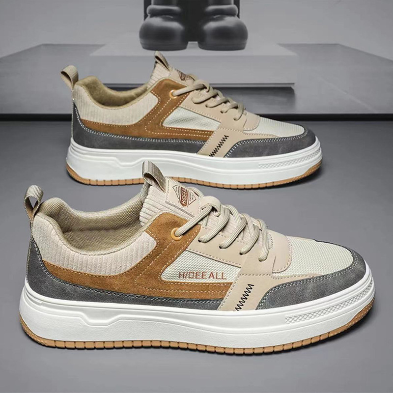 Men's Shoes Spring 2025 New Men's Board Shoes Men's Korean Style Trendyy Versatile Non-Slip Wear-Resistant Sports and Leisure Leather Shoes
