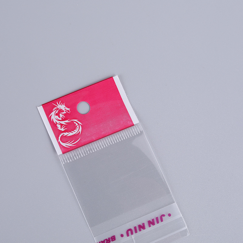 Picture of Factory supply opp transparent self-sealing bag card head hanging hole bag color printing plastic packaging bag self-adhesive self-adhesive bag