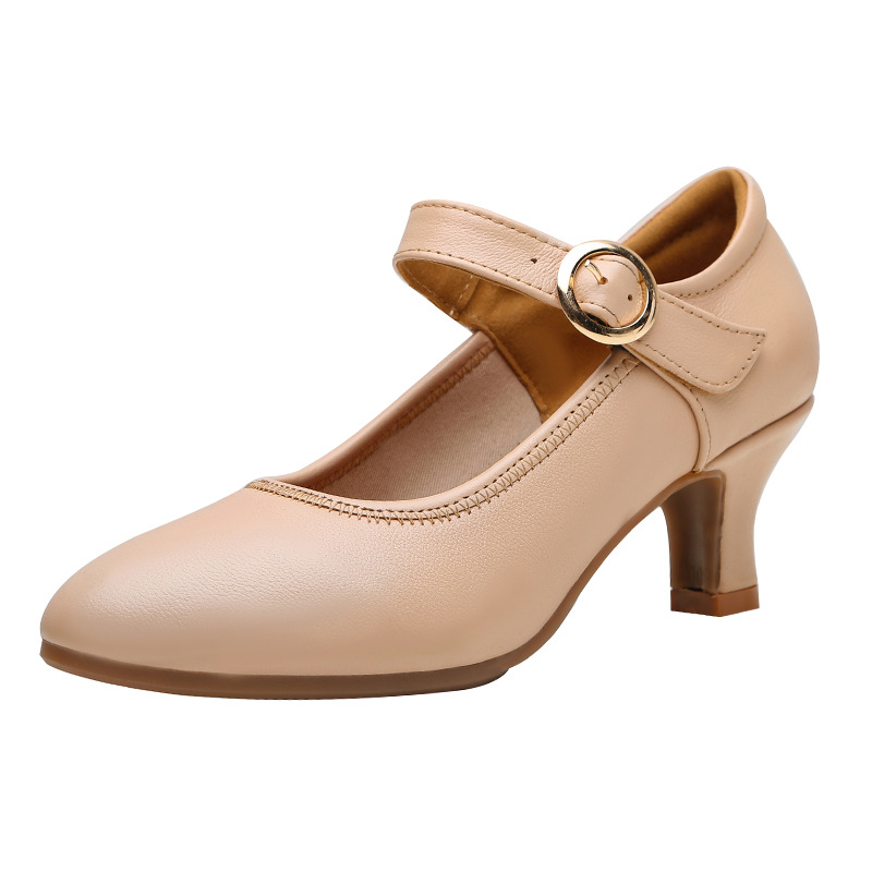 Picture of Dance Pamodeng Dance Shoes Adult Women Square Dance Ballroom Dance Sailor Dance Shoes Cowhide Dance Shoes Soft Sole Wear