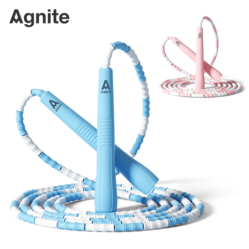 Deli Angnet Ft168 Bamboo Skipping Rope Adjustable Length 2.8m Primary School Students Junior High School Students Colorful Skipping Rope