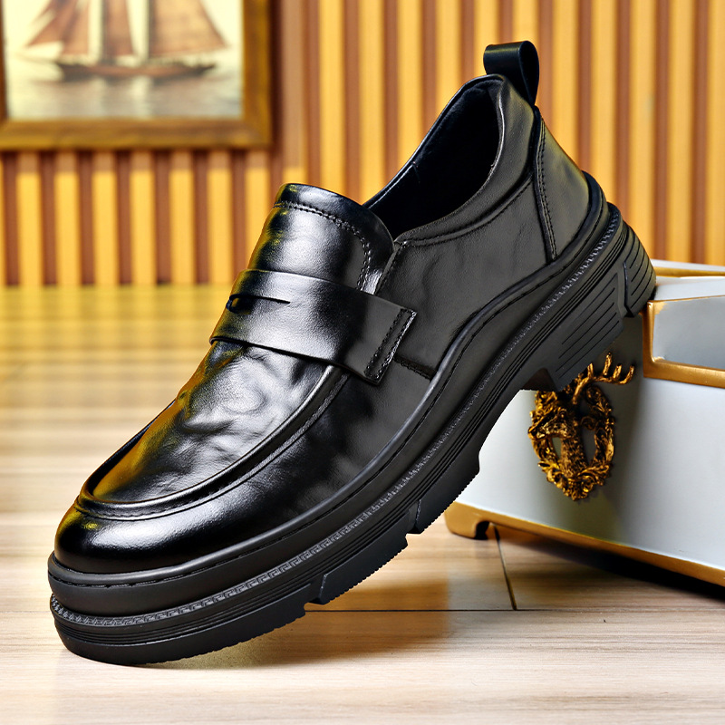 New wedding groom leather shoes leather shoes men's head layer leather British business formal casual men's a generation of hair