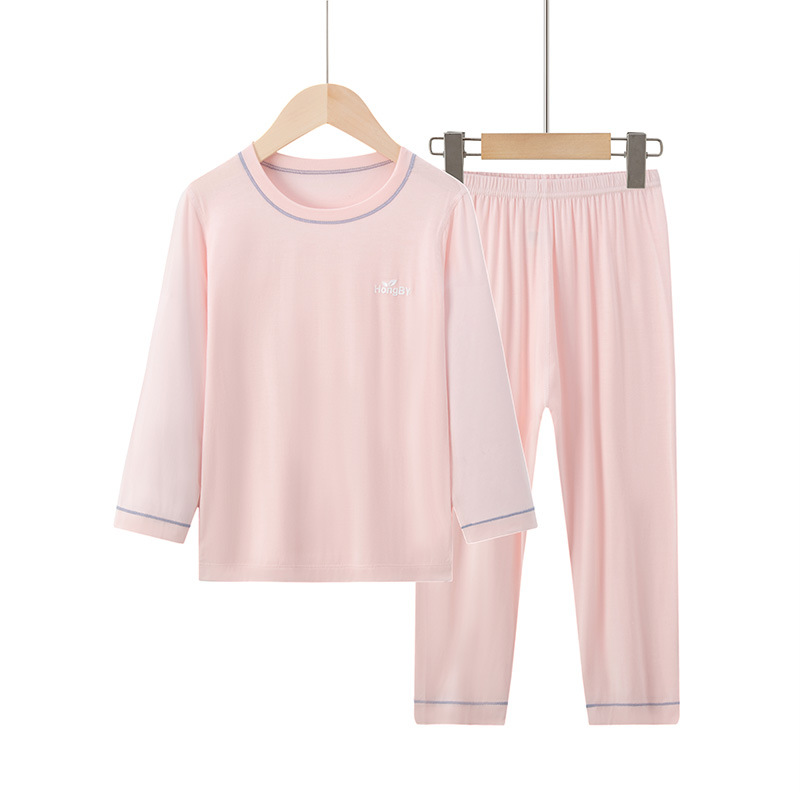 Picture of Summer Boys' Short-sleeved Shorts Modal Children's Pajamas Girls' Parent-child Home Clothes suit Children's Air-conditioning Clothes