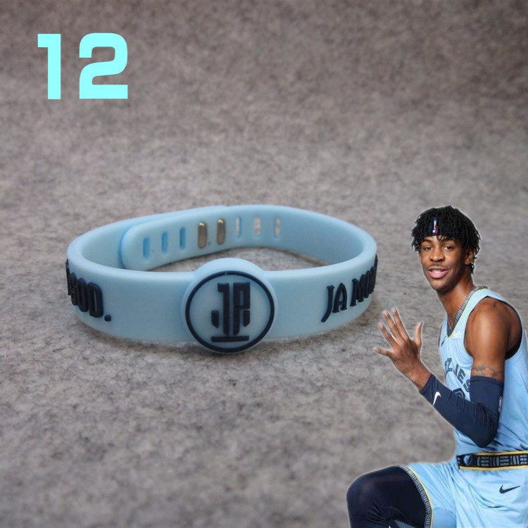 Picture of Basketball Star Grizzly Bear No. 12 Morant Sports Adjustable Bracelet Silicone Wristband Fans Gift Couple Jewelry