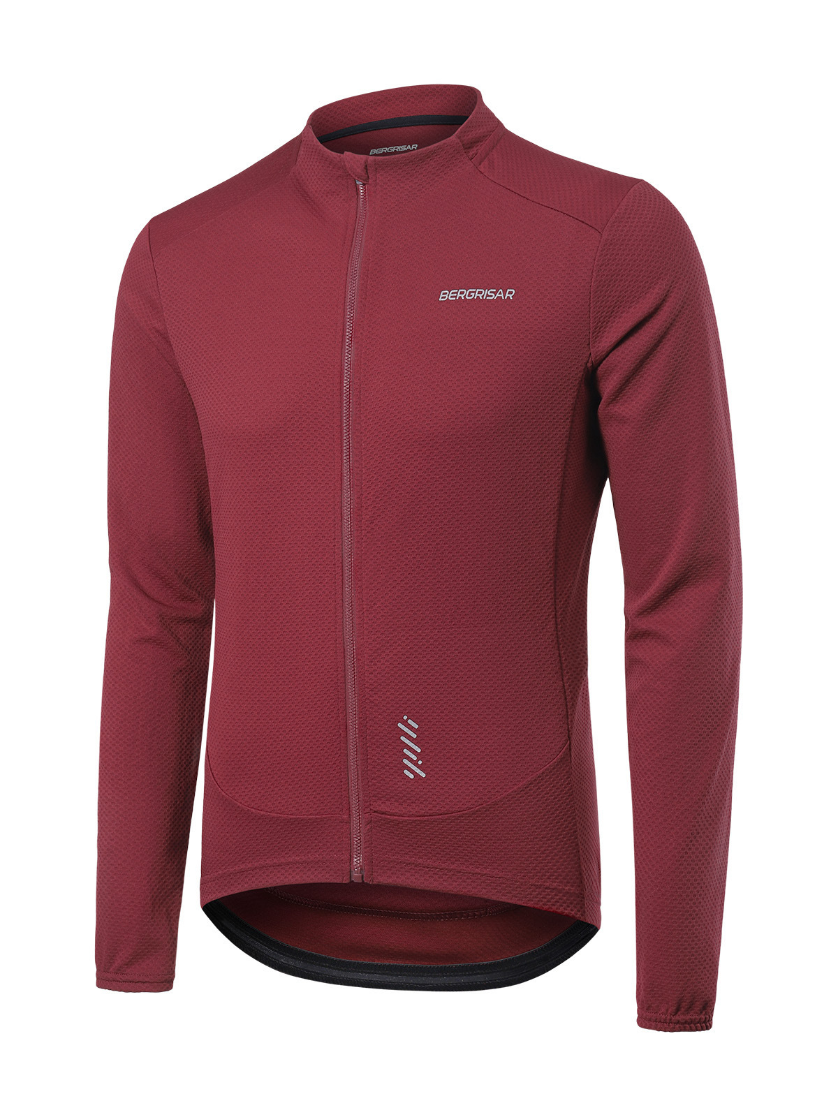 Bicycle Riding Clothing Top Long-sleeved Road Bike Men's Quick-drying Breathable Spring and Summer Solid Color Full Zipper Collar