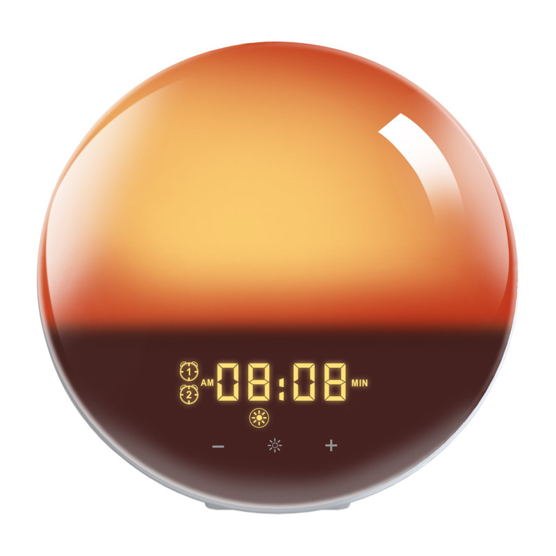 Amazon popular LED wake-up light smart touch screen dual alarm clock modern simple bedside lighting night light