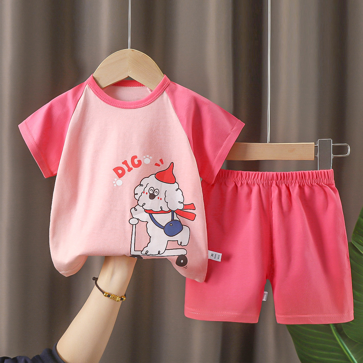 Picture of Children's Short-Sleeved Suit Pure Cotton Summer New Baby Boy Summer T-Shirt Girl Clothing Thin Kidsren's Clothing Carefully Selected