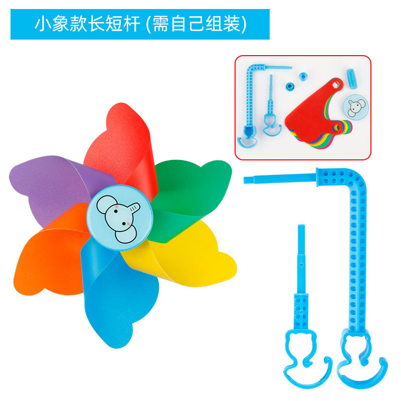 Picture of Children's bicycle decoration scooter rotating color windmill with buckle tassel spike with riding handle accessories