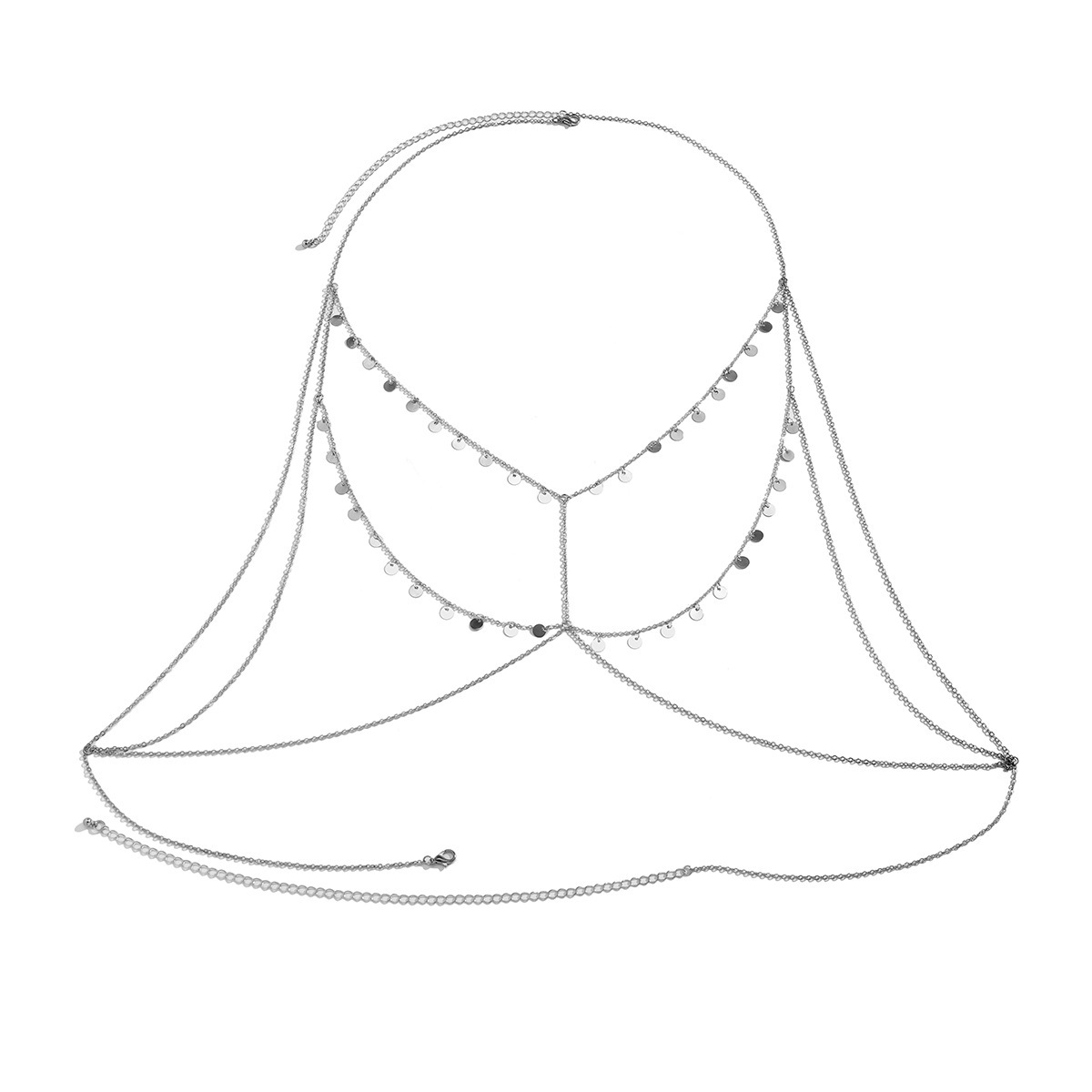 Picture of European and American Cross-border Jewelry Simple Street Sequins Tassel Bikini Chest Chain Nightclub Hanging Neck Sexy Body Chain for Women