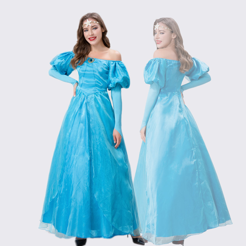 New Party Dress cosplay Alice Fantasy Wonderland Cinderella Blue Princess Dress Halloween Performance Dress