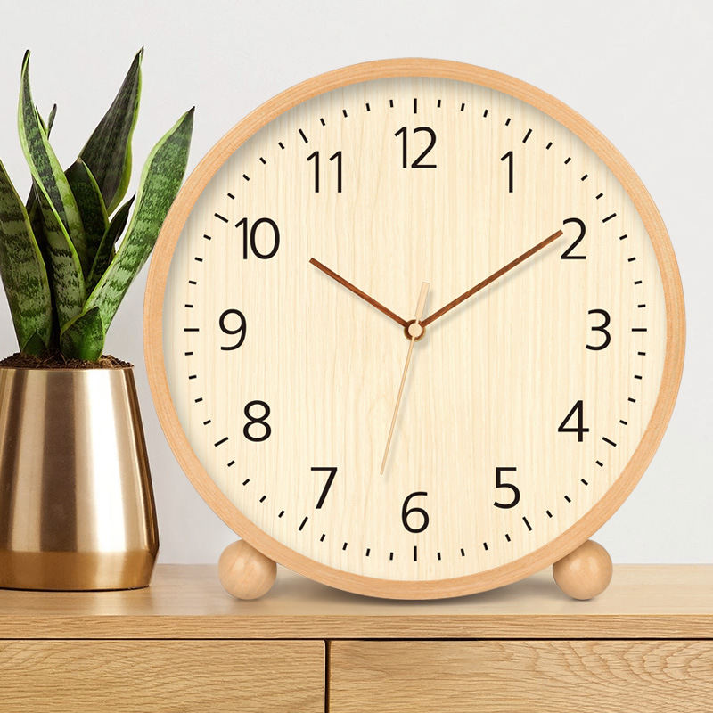 Solid Wood Desktop Clock Advanced Desktop Desk Clock Pendulum Table for Living Room Watch Ornaments Desk Clock Simple Pendulum Clock