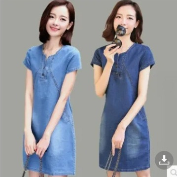 Slim-fit Denim dress Women's Spring and Summer New Korean Style plus size Slim-fit Loose Denim Skirt A- line Skirt