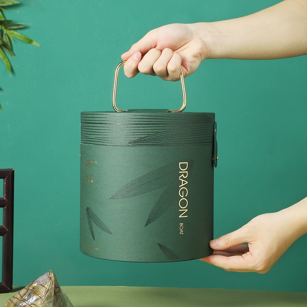 Dragon Boat Festival Gift Box Rice Dumpling Packaging Box Baked Salted Duck Egg Empty Box Meat Rice Dumpling Satchel Hug Bucket Packaging Box Wholesale