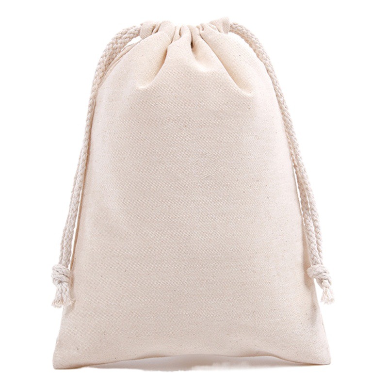 Factory wholesale blank spot drawstring twill cotton drawstring pocket printable logo drawstring storage cotton bag