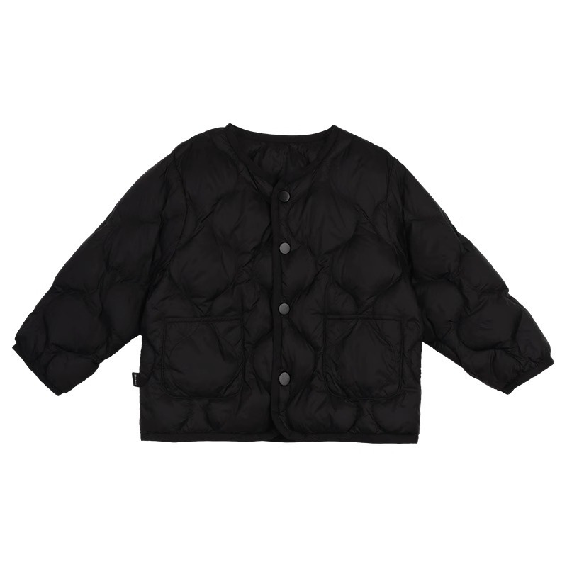Picture of Girls' Light Imitation down Jacket, Baby Girl's Long and Short Style, 2025 Spring New Style, Kidsren's Fashionable Pure Color Jacket