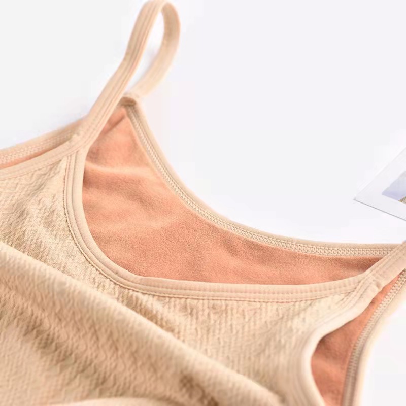 Picture of Autumn and Winter Classic Body-Shaping Twist Warm Vest Women's Double-Layer Fleece-Lined Thickened High-Elastic Base Student Sling Top