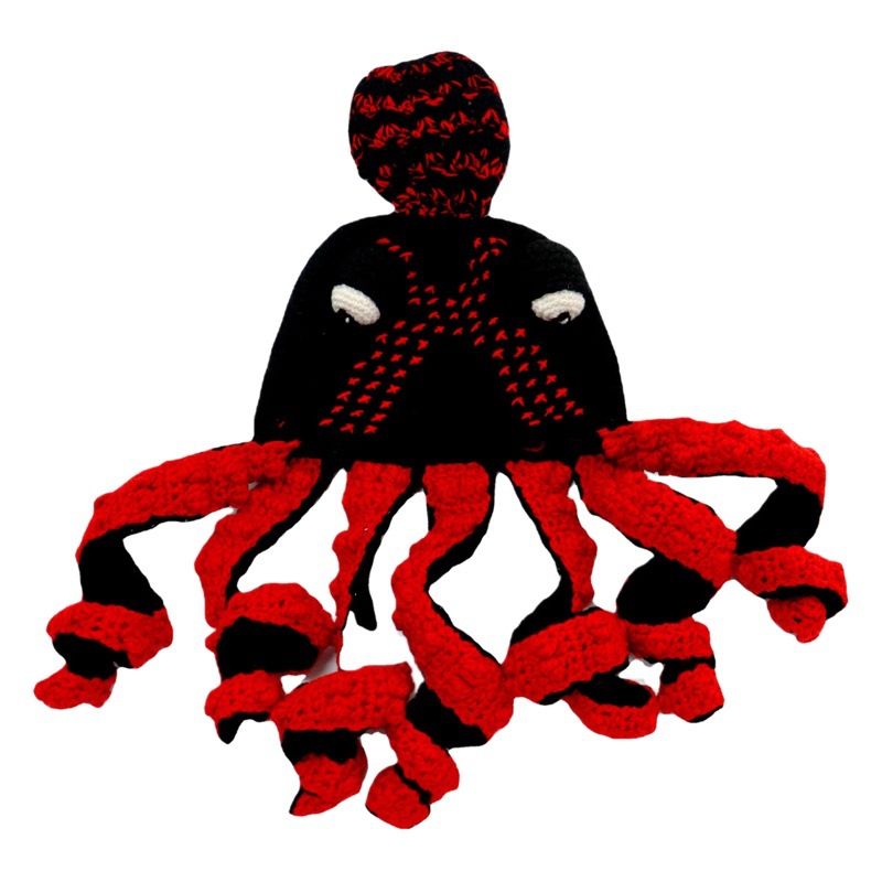 Octopus Hat Amazon New Halloween Party Tricky Funny Octopus Headgear Warm Crochet Beanie Hat