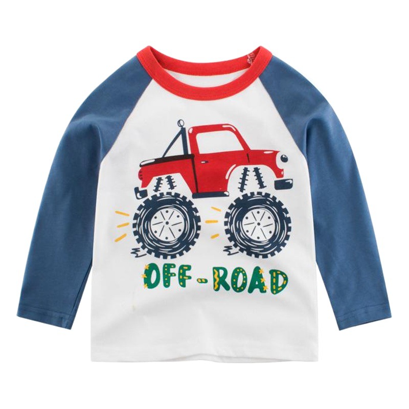 Picture of 27kids Korean version of children's clothing boys autumn new children's long sleeve T-shirt car baby coat a consignment